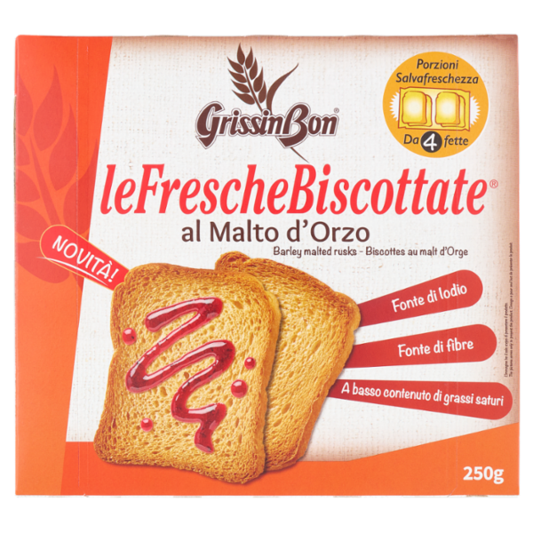 GrissinBon leFrescheBiscottate al Malto d'Orzo 250 g