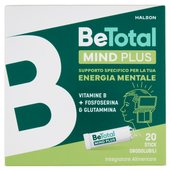 BeTotal Mind Plus Vitamina B Supporto per Stanchezza e Concentrazione Adulti e Bambini 6+ 20 Bst 50g