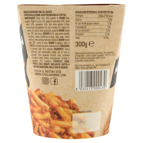 Viva la Mamma & Go Maccheroncini al Ragù 300 g