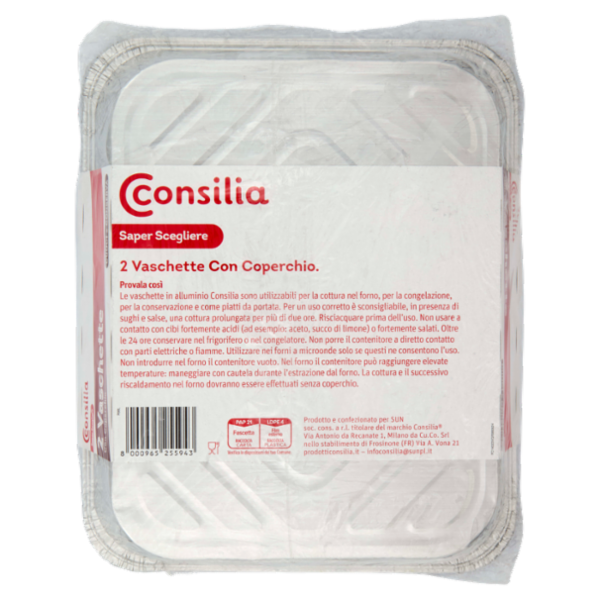 Consilia Saper Scegliere Vaschette con Coperchio 8 porzioni 2 pz