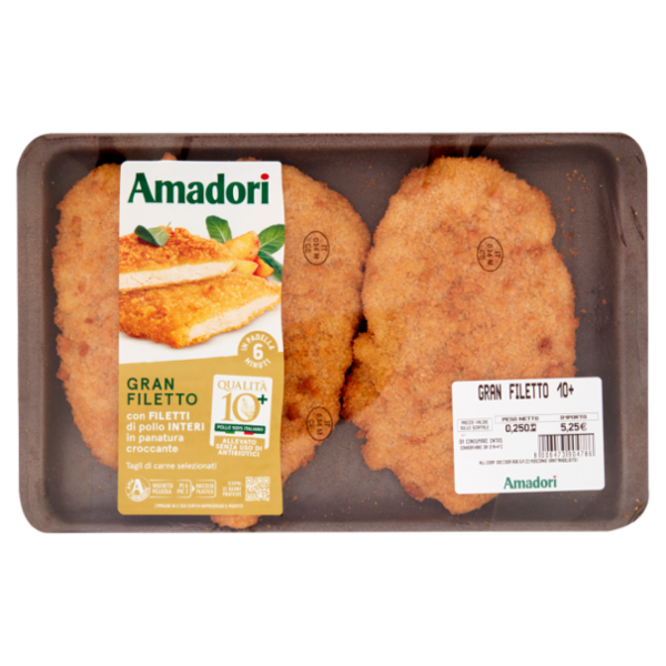 Amadori Qualità 10+ Gran Filetto Impanato 0,250 kg