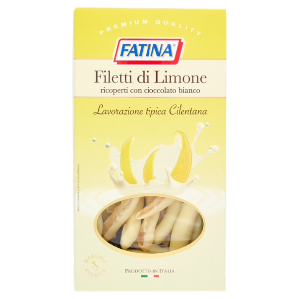 Fatina Filetti di Limone ricoperti con cioccolato bianco 150 g