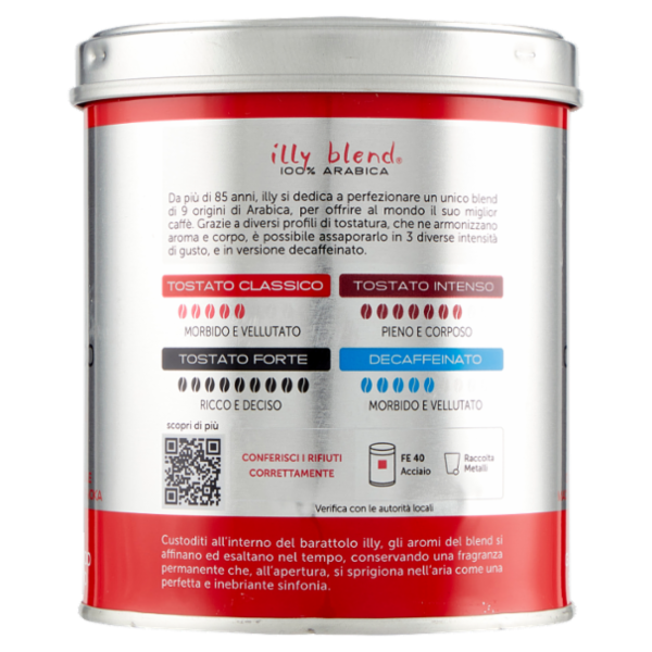 illy Tostato Classico Caffè Macinato Ideale per Moka 125 g