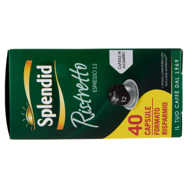 Splendid Ristretto 12- 40 Capsule Caffè Compatibili con Macchine Nespresso*® Original 208g