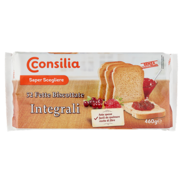 Consilia Saper Scegliere 52 Fette Biscottate Integrali 460 g (senza olio di palma)