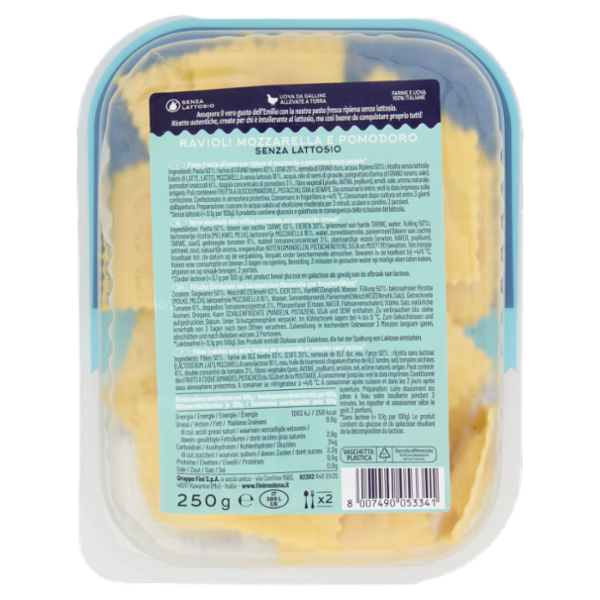 Fini Senza Lattosio Ravioli Mozzarella e Pomodoro 250 g