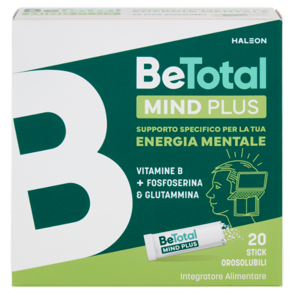 BeTotal Mind Plus Vitamina B Supporto per Stanchezza e Concentrazione Adulti e Bambini 6+ 20 Bst 50g