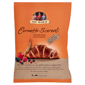 Tre Marie Cornetto 5 Cereali Con Farcitura Ai Frutti Di Bosco 6 x 65 g