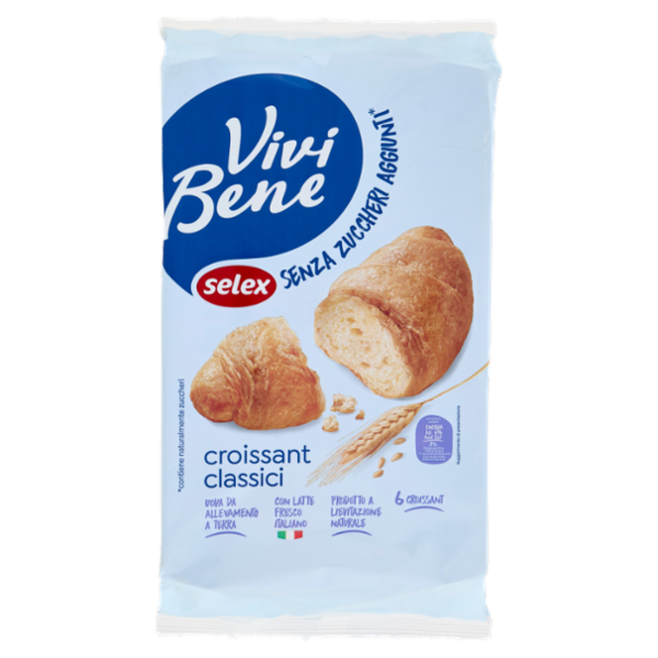 Selex Vivi Bene Croissant Classici Senza Zuccheri Aggiunti 6x40g