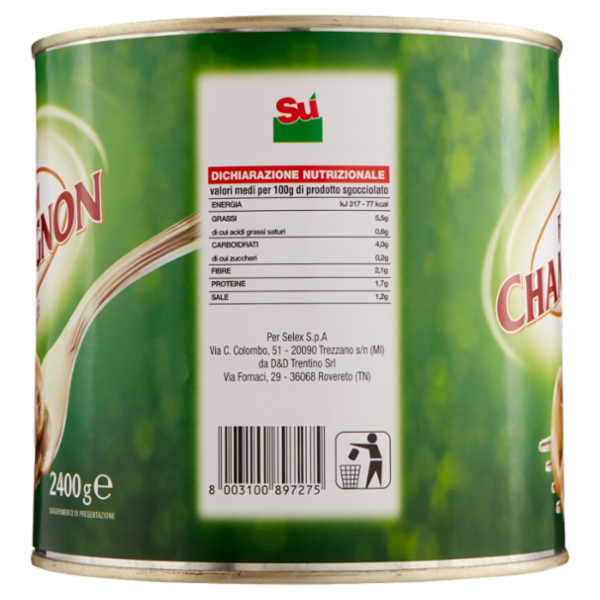 Sù Funghi Champignon Trifolati in Olio di Semi di Girasole 2,4 kg