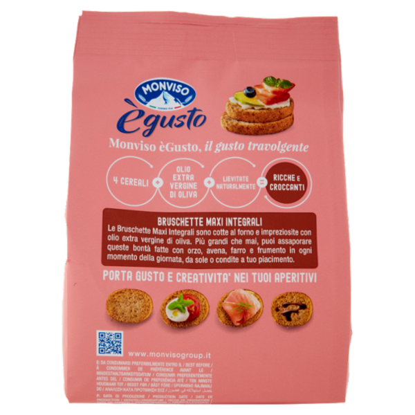 Monviso ègusto Bruschette Maxi Integrali con Olio Extravergine di Oliva 175 g