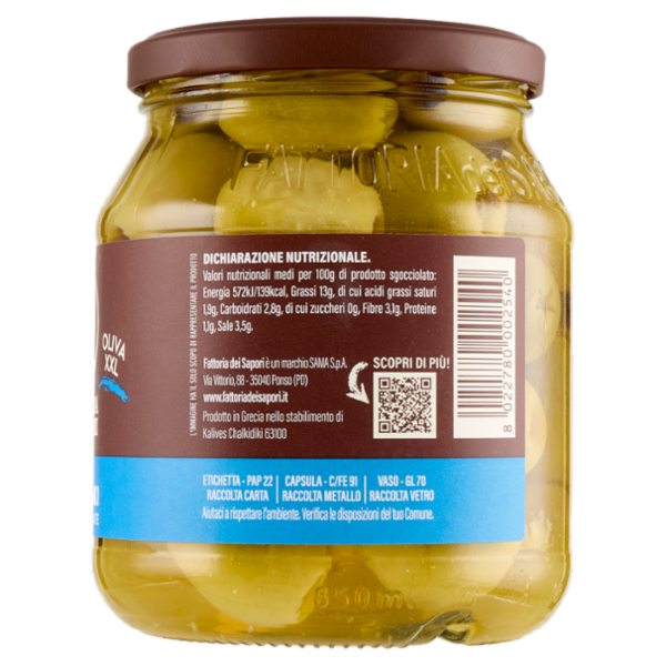 Fattoria dei Sapori Olive Halkidiki Denocciolate 615 g