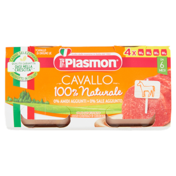 Plasmon Cavallo Omogeneizzato con Cavallo e Cereale 4 x 80 g