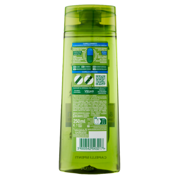 Garnier Fructis Shampoo Puliti & Brillanti, shampoo illuminante per capelli spenti, 250 ml