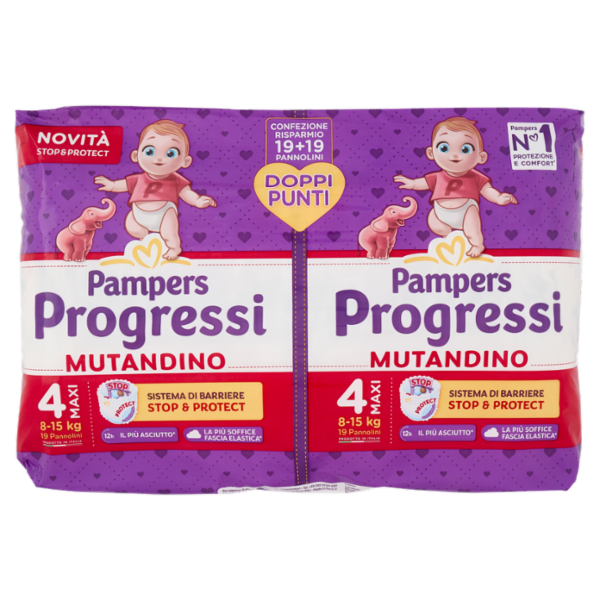 Pampers Progressi Mutandino Maxi 19 + 19 pz