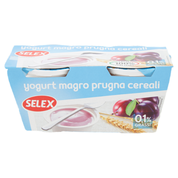 Selex Yogurt Magro Prugne e Cereali 2x125 g
