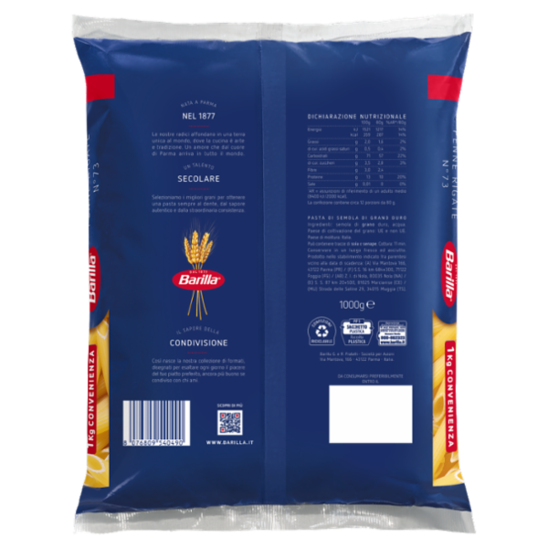 Barilla Penne Rigate n.73 CELLO CONV 1Kg