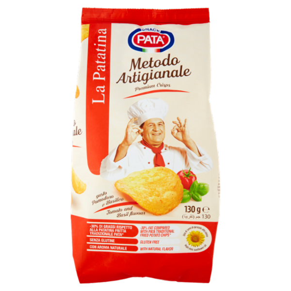 Pata la Patatina Metodo Artigianale gusto Pomodoro e Basilico 130 g