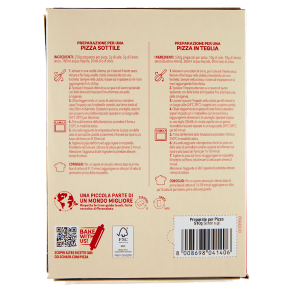 Schär Preparato per Pizza con Lievito 500 g + 10 g