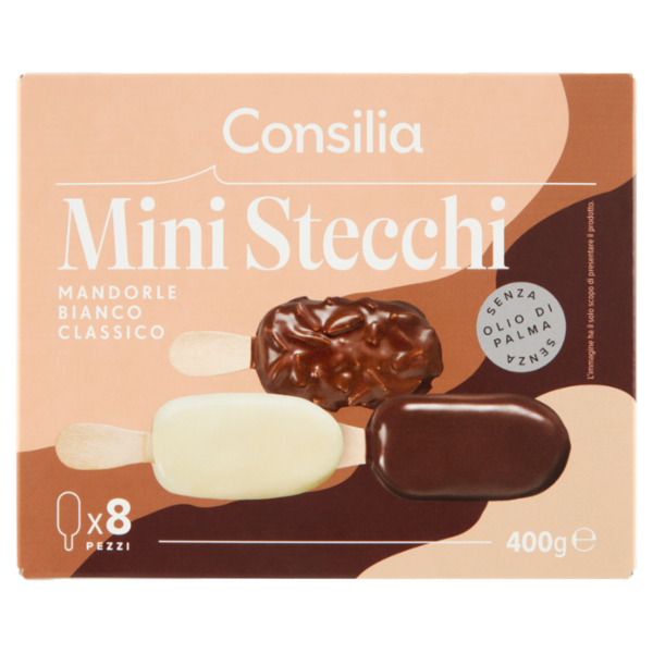 Consilia 8 Ministecchi di Gelato Ricoperti Assortiti 400 g