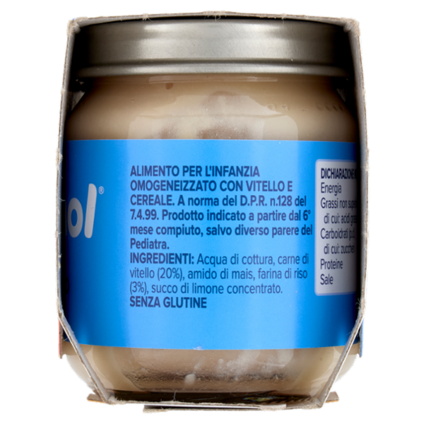 nipiol vitello omogeneizzato con carne e cereale 2 x 120 g
