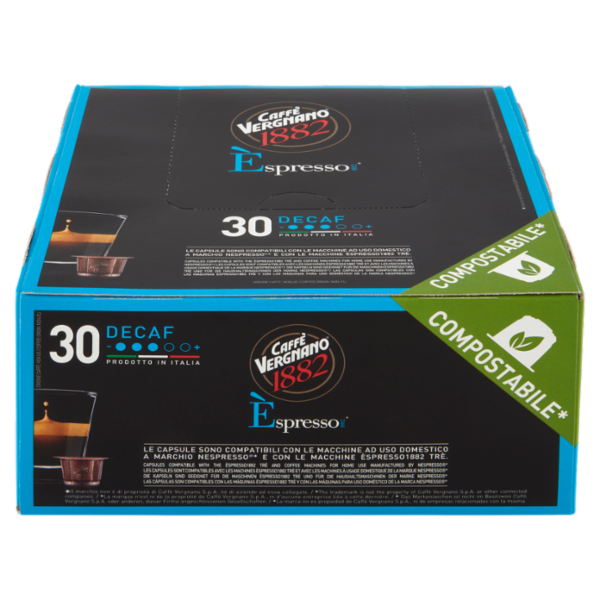 Caffè Vergnano 1882 Èspresso1882 Decaf Compostabile** Capsule Compatibili Nespresso* 30 x 5 g