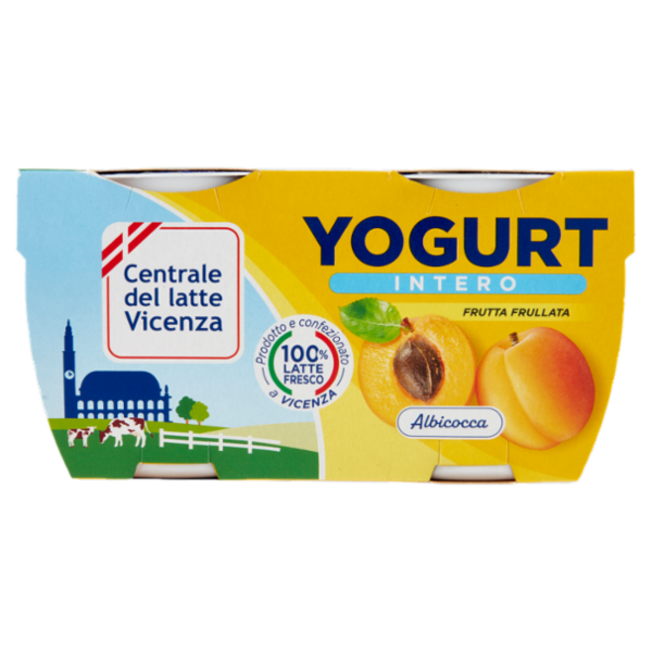 Centrale del latte Vicenza Yogurt Intero Frutta Frullata Albicocca 2 x 125 g