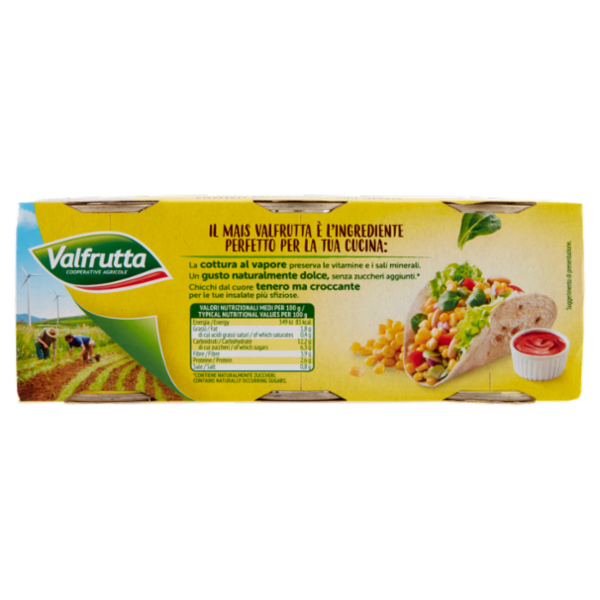 Valfrutta Mais italiano Cotto a vapore 3 x 160 g
