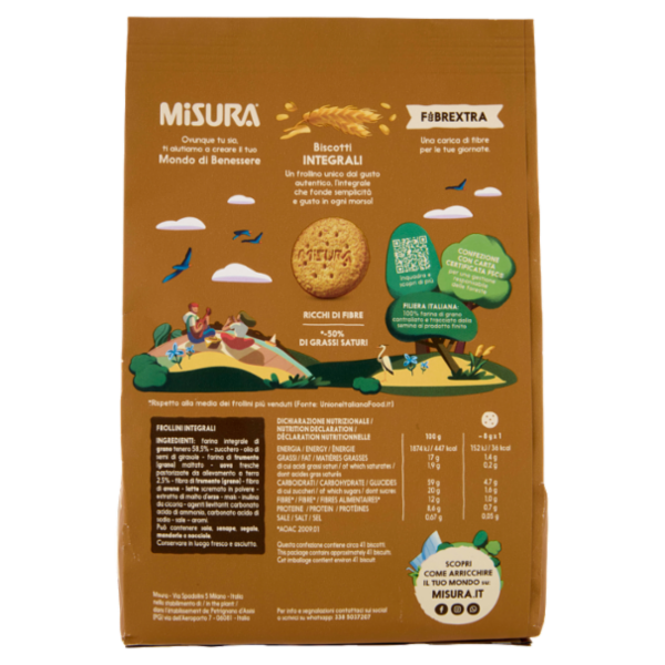 Misura Fibrextra Biscotti Integrali 330 g