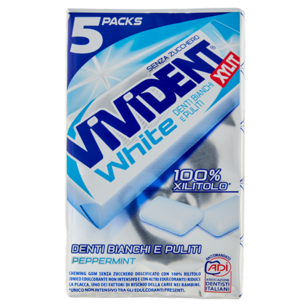Vivident Xylit White Peppermint 5 Packs 67,5 g