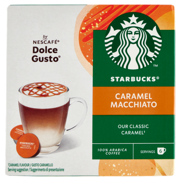 STARBUCKS Caramel Macchiato by Nescafé Dolce Gusto Latte Caramello e Caffè 12 Capsule 127,8 g