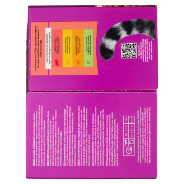 Whiskas Pure Delight Succulenti Straccetti in Gelatina con Manzo, Pollo, Pollame, Agnello 24x85g