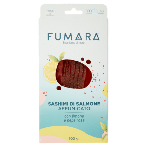 Fumara Sashimi di Salmone Affumicato con limone e pepe rosa 100 g