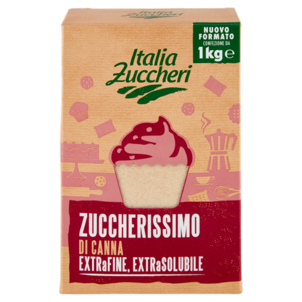 Italia Zuccheri Zuccherissimo di Canna Extra Fine, Extra Solubile 1 kg