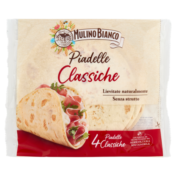 Mulino Bianco Piadelle Classiche Ideale per Piadina 4pz 300g