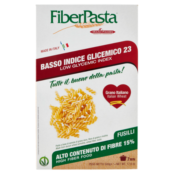 FiberPasta Basso Indice Glicemico 23 Fusilli 500 g