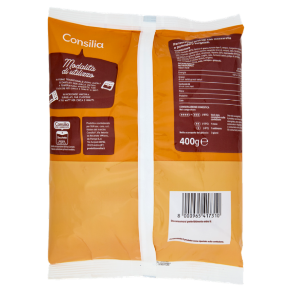 Consilia Panzerottini Mozzarella e Pomodoro Surgelati 400 g