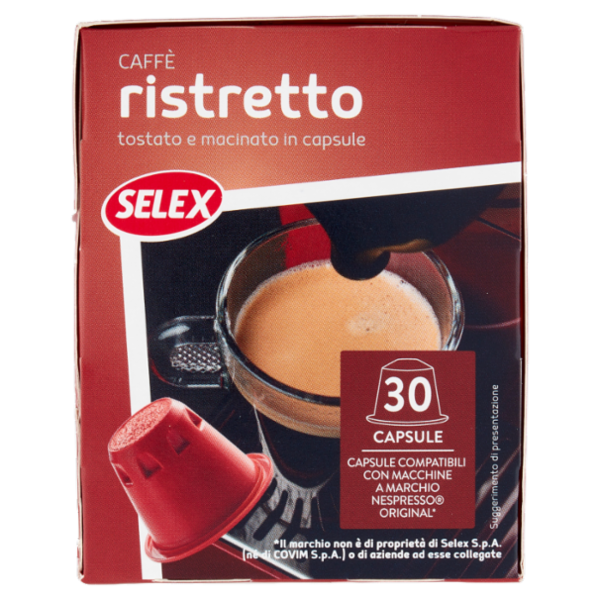 Selex Caffé in Capsule Ristretto Compatibili Nespresso 30 pezzi