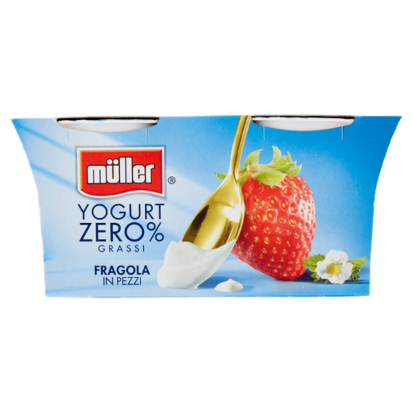 müller Yogurt Zero% Grassi Fragola in Pezzi 2 x 125 g