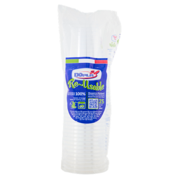 DOpla Re-Usable Bicchieri Diamant 200ml 25 pz