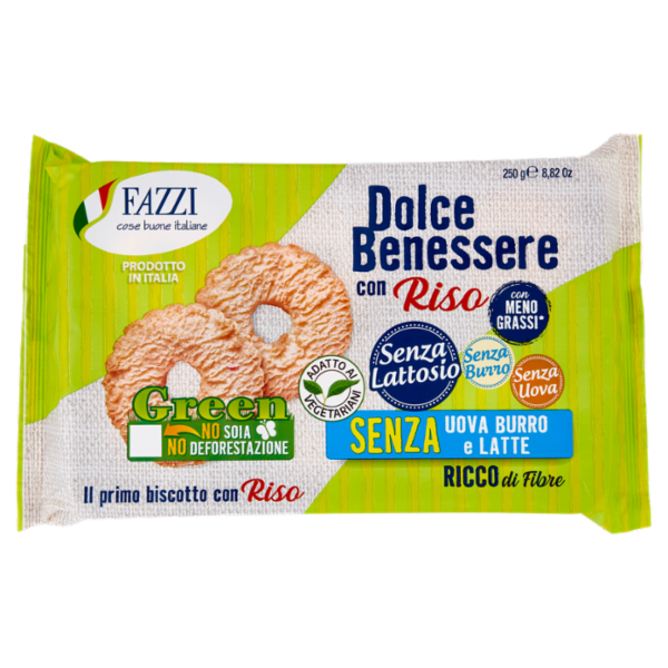 Fazzi Dolce Benessere con Riso Senza Uova, Burro e Latte 250 g