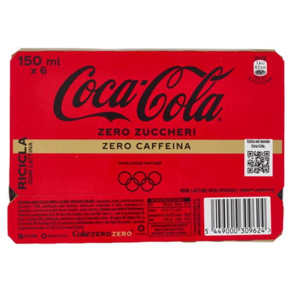 Coca-Cola Zero Caffeine Free Minican 6 x 150 ml