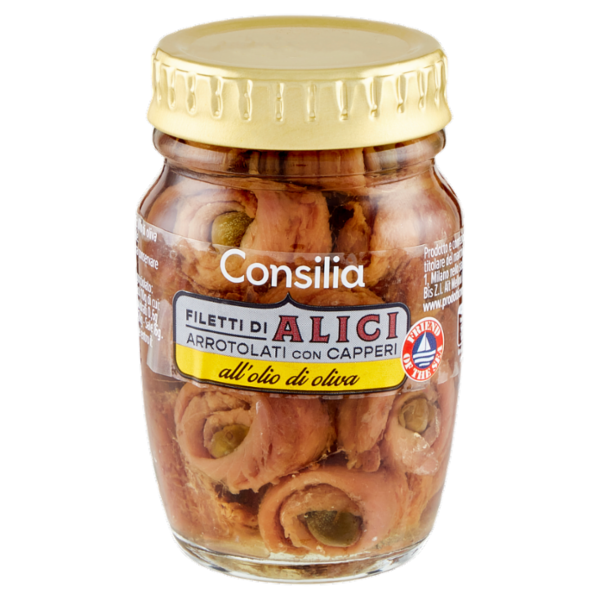 Consilia Filetti di Alici all'Olio di Oliva con Capperi 90 g