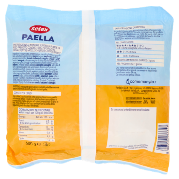Selex Paella Surgelata 600 g