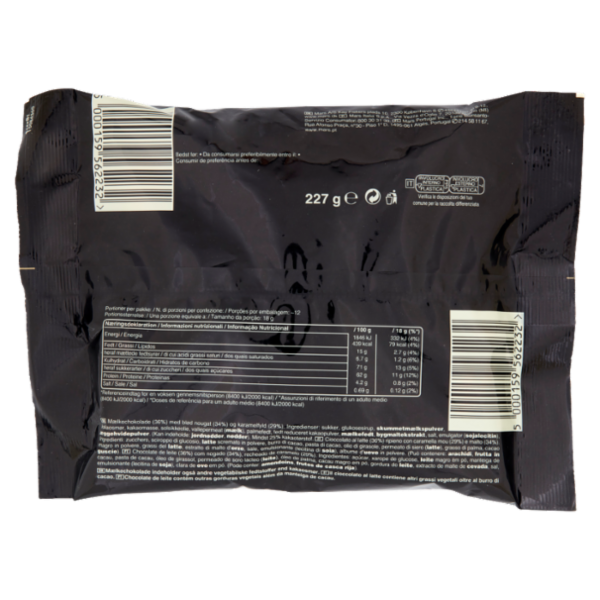Mars Minis Barrette Snack con Caramello Ricoperte al Cioccolato 227 g