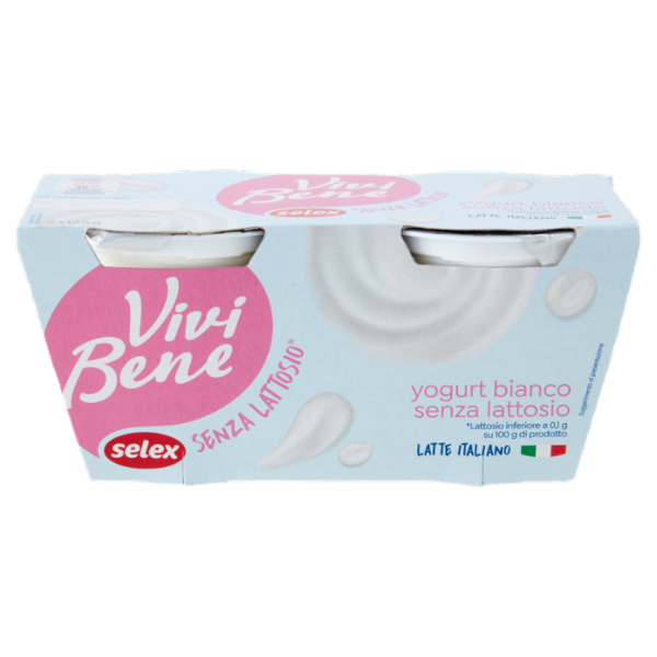 Selex Vivi Bene Yogurt Magro Bianco Senza Lattosio 2x125 g