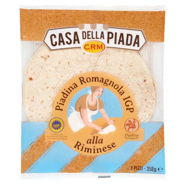 Casa della Piada Piadina Romagnola IGP alla Riminese 3 pezzi 350 g