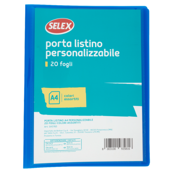 Selex Portalistini Formato A4 20 Fogli