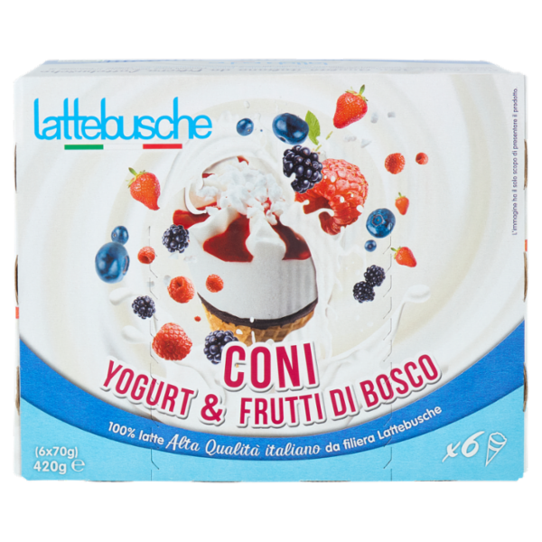 lattebusche Coni Yogurt & Frutti di Bosco 6 x 70 g