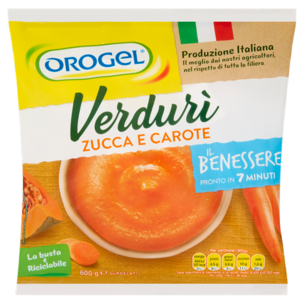Orogel il Benessere Verdurì Zucca e Carote Surgelati 600 g